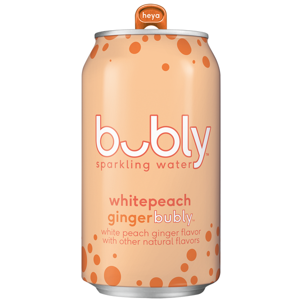 Bubly Sparkling water whitepeach ginger - 12 oz